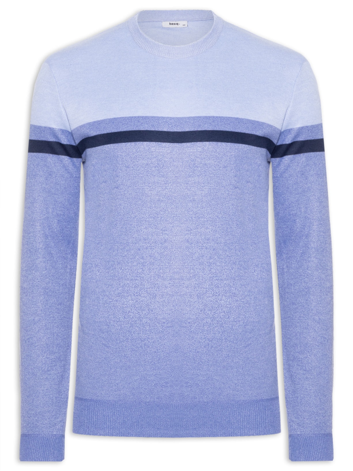 Suéter Masculino Gola Redonda Casual Azul Basiq Men