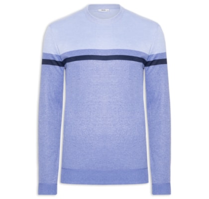 Suéter Masculino Gola Redonda Casual - Azul