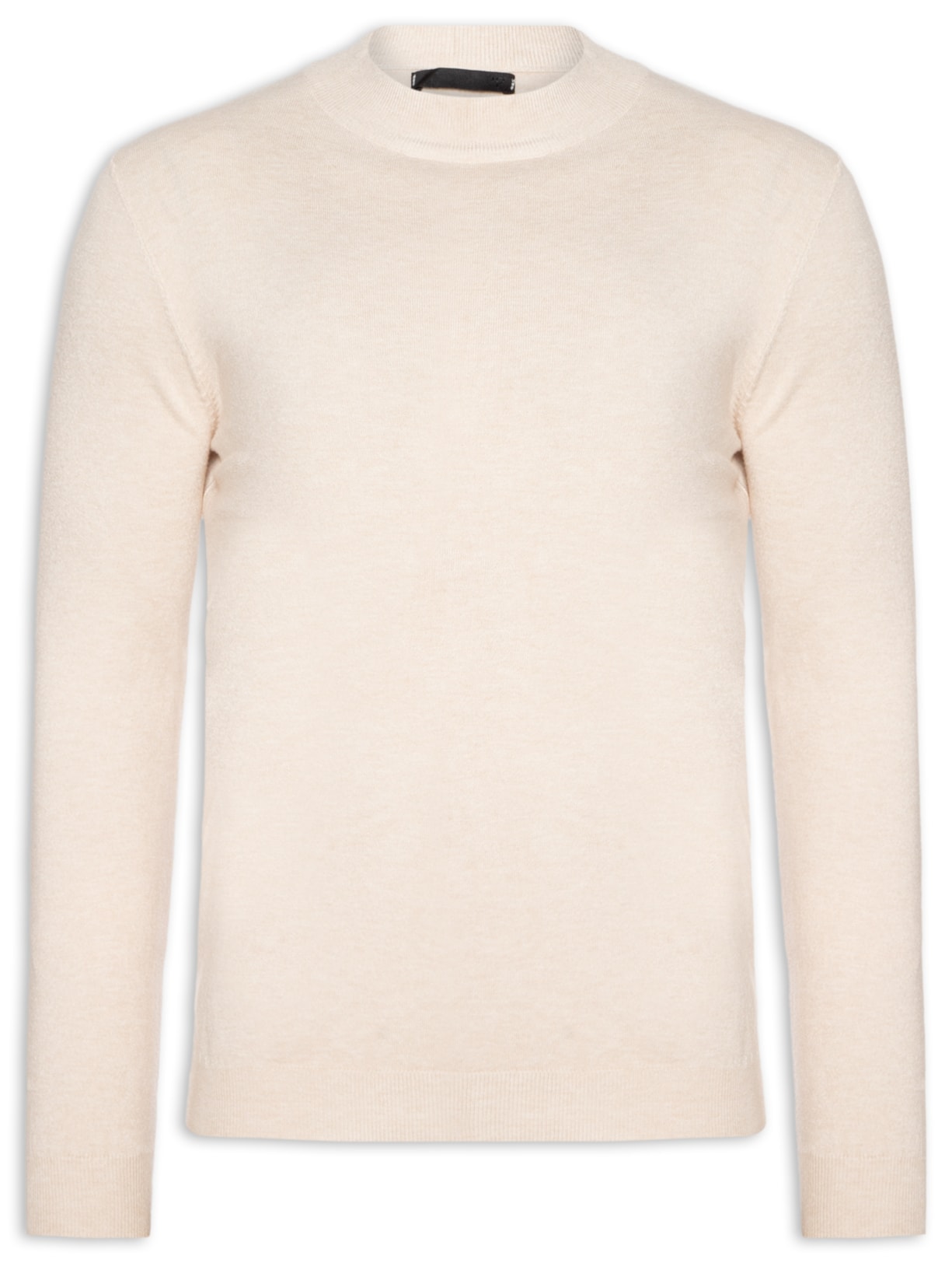 Suéter Masculino Gola Redonda Casual - Bege