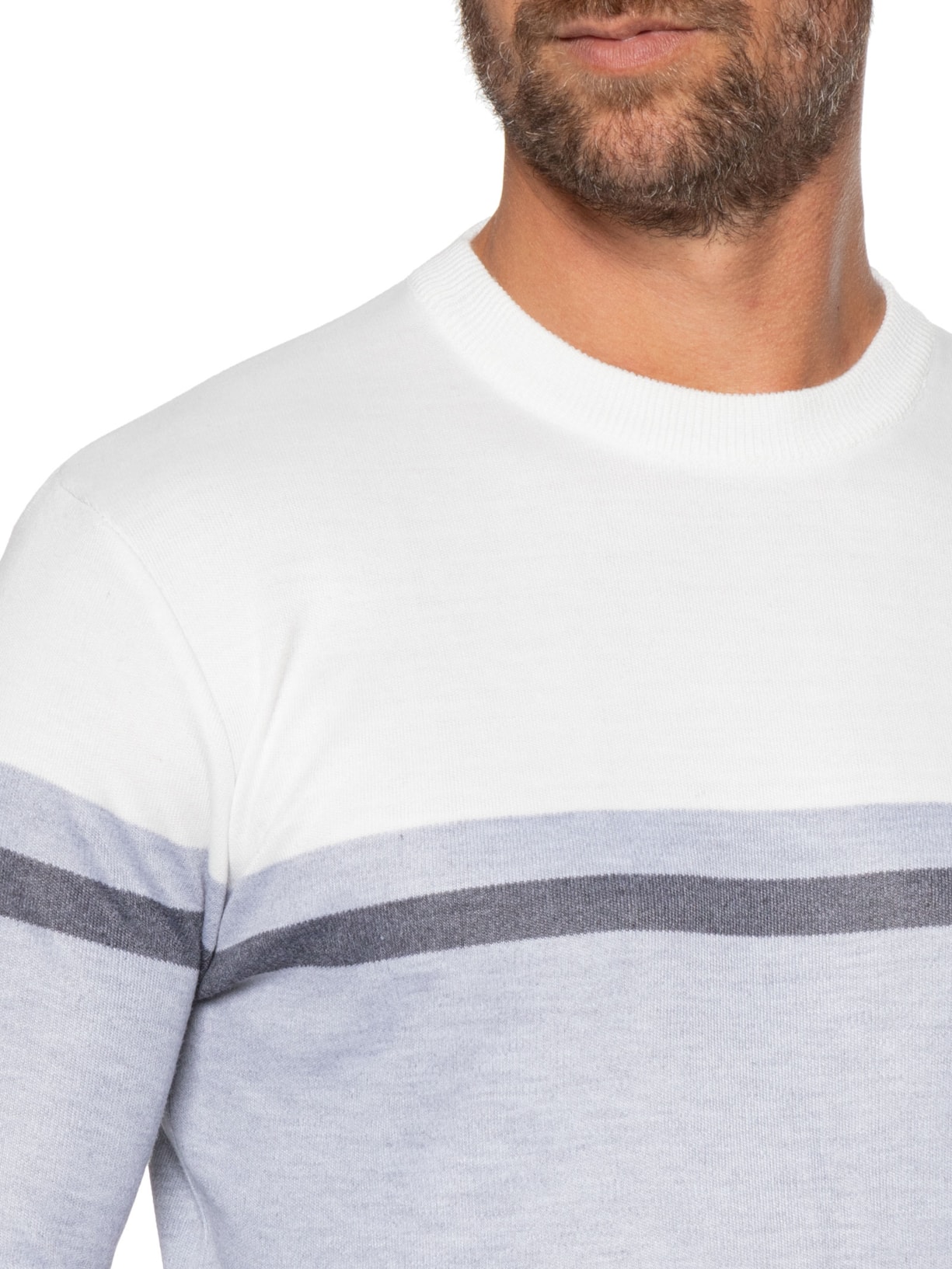 Suéter Masculino Gola Redonda Casual Cinza Basiq Men