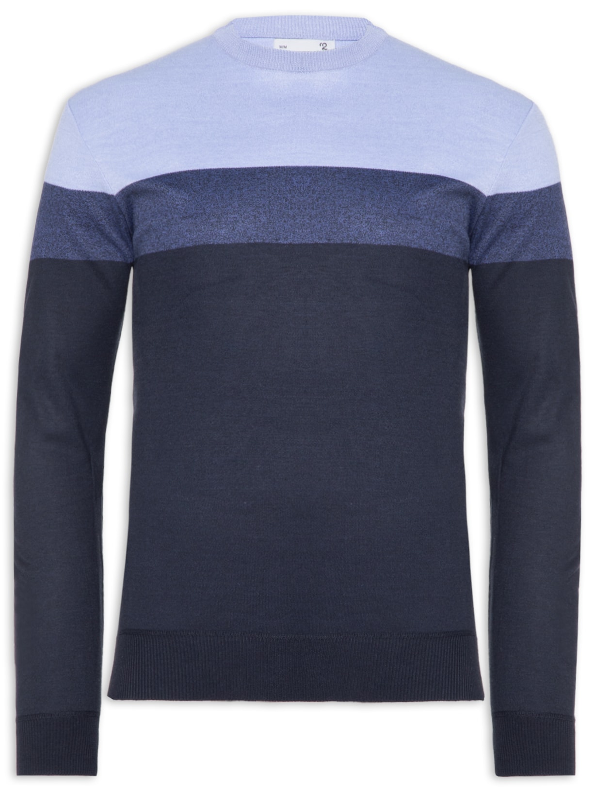 Suéter Masculino Gola Redonda Degradê - Azul