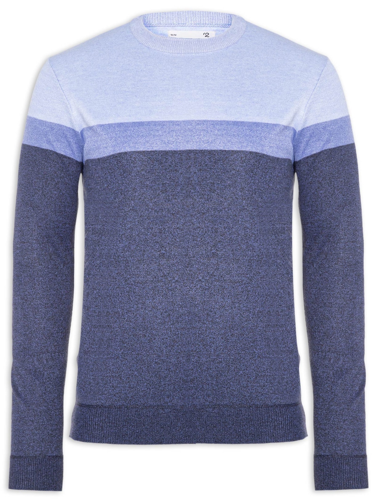 Suéter Masculino Gola Redonda Listra Azul '2 Essential