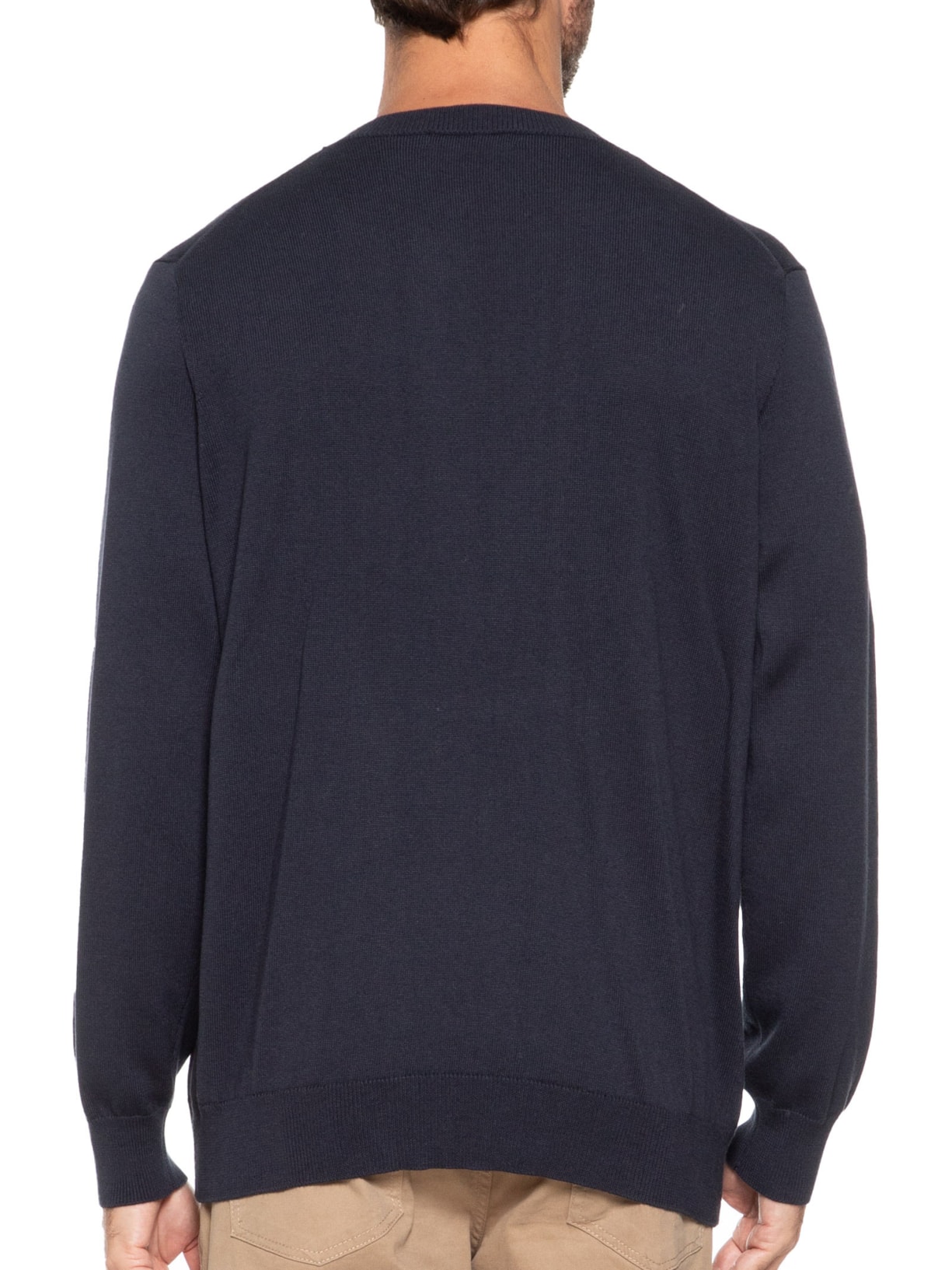 Suéter Masculino Gola Redonda Manga Longa Algodão Pima com Cashmere  Azul '2 Essential