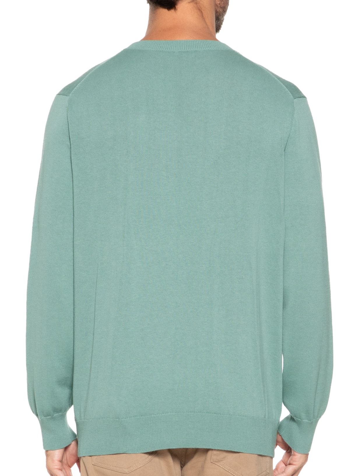 Suéter Masculino Gola Redonda Manga Longa Algodão Pima Com Cashmere Verde '2 Essential