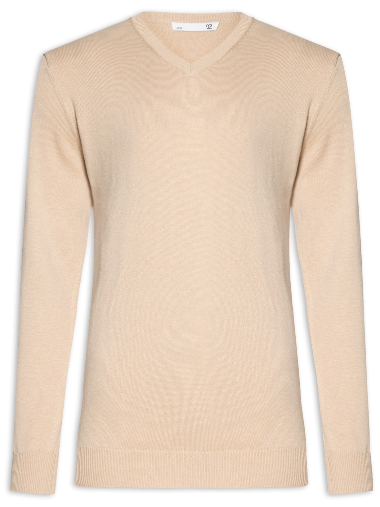 Suéter Masculino Gola Redonda Manga Longa Algodão Pima Com Cashmere – Bege '2 Essential