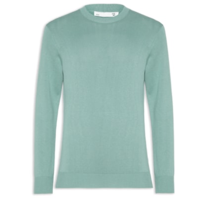 Suéter Masculino Gola Redonda Manga Longa Algodão Pima Com Cashmere – Verde