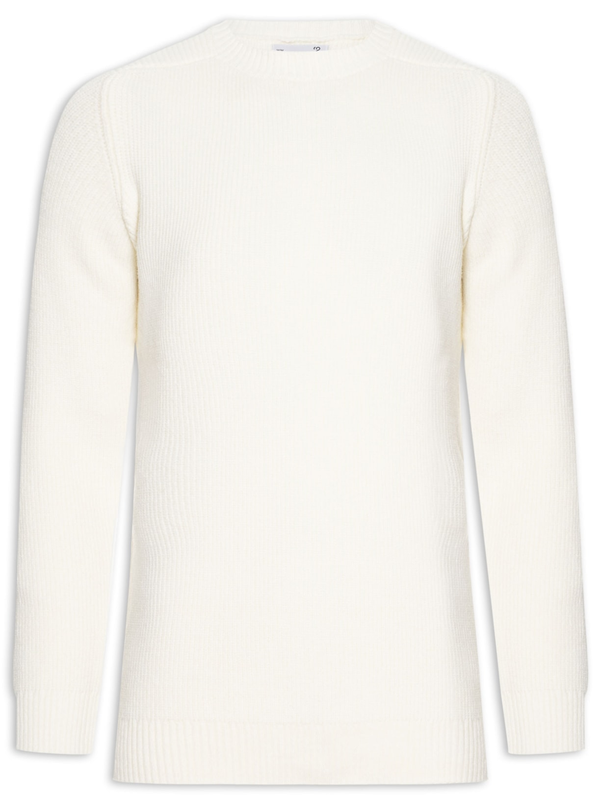 Suéter Masculino Gola Redonda Texturizada - Off White