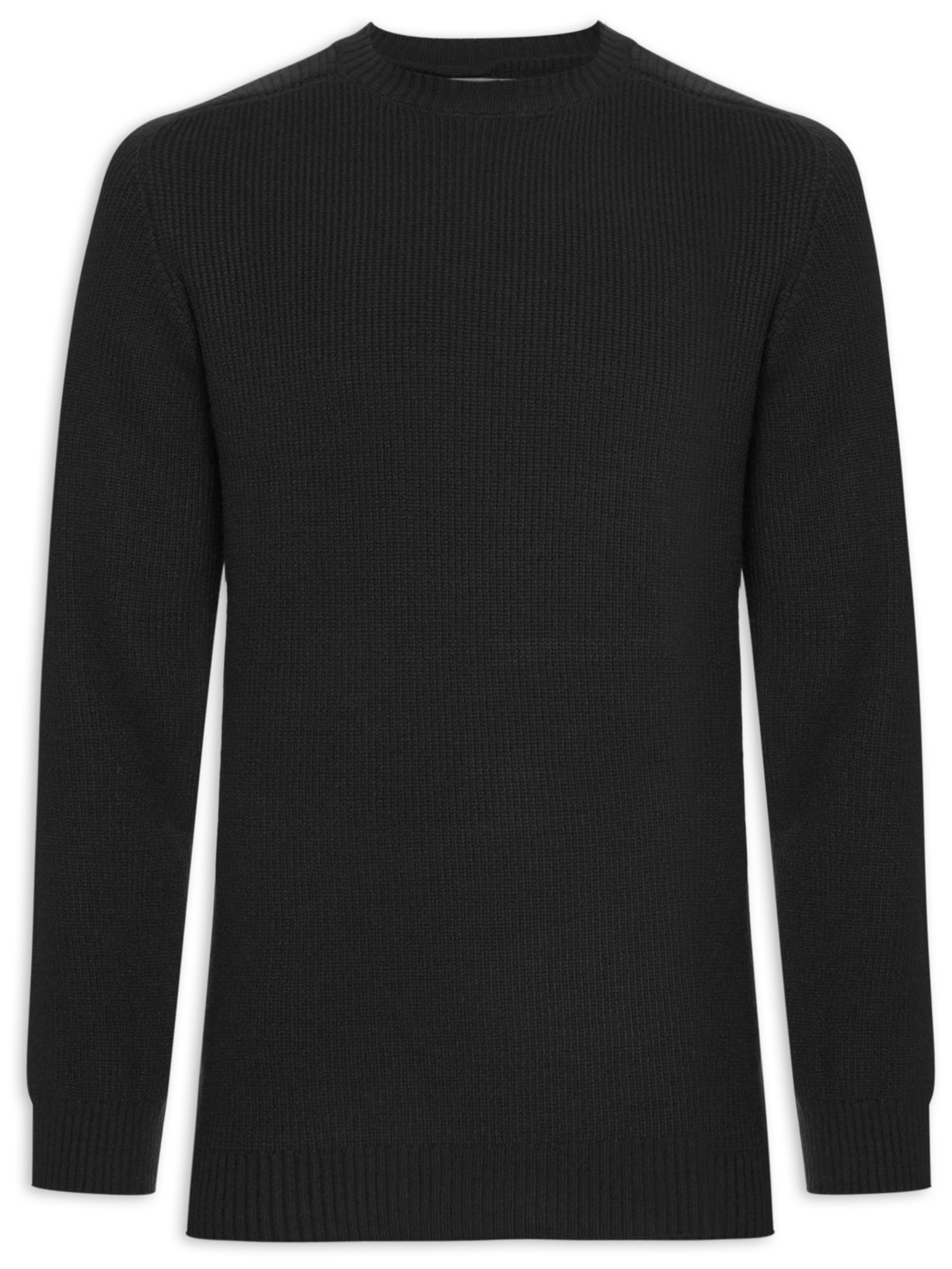 Suéter Masculino Gola Redonda Texturizada - Preto