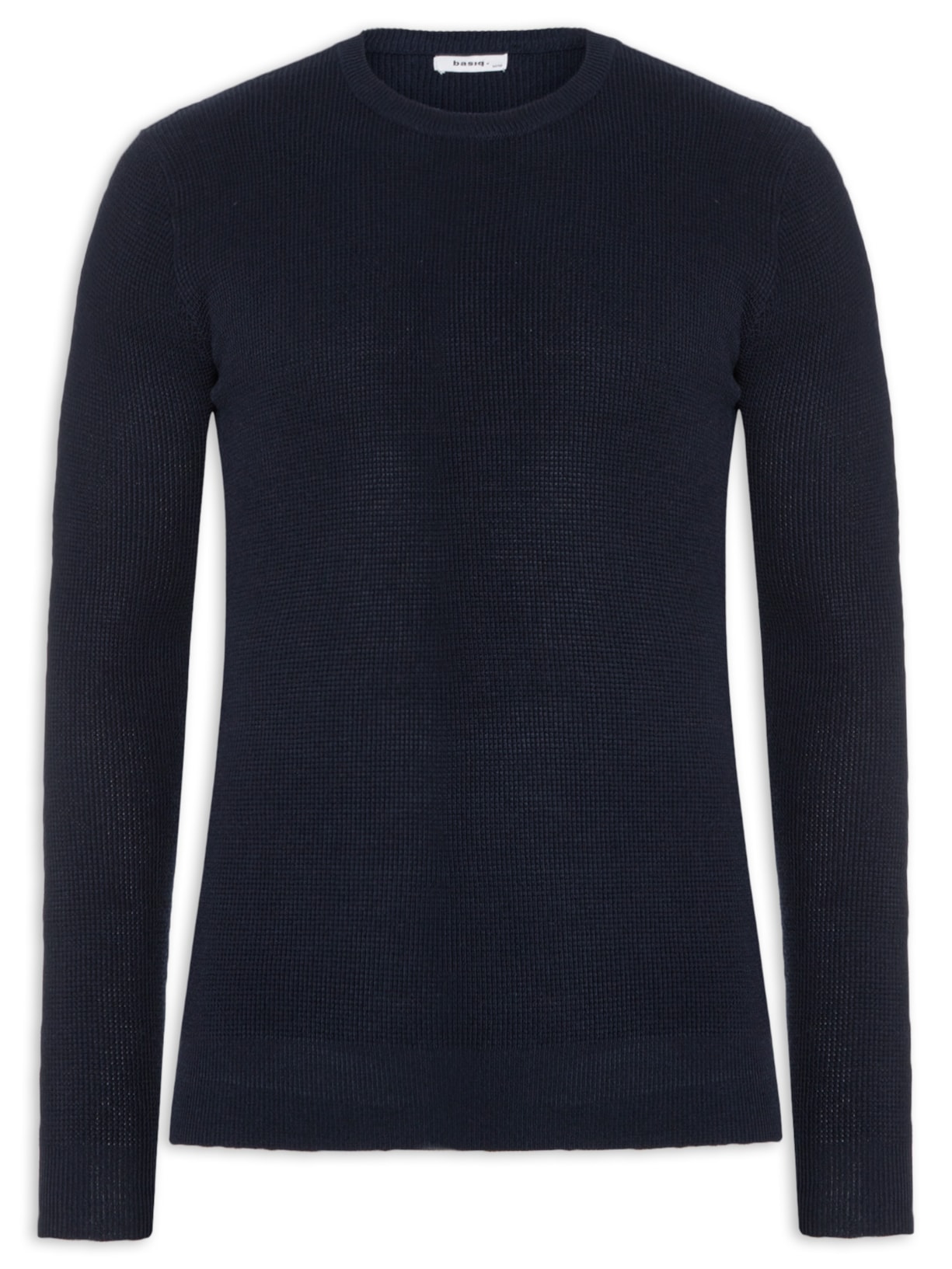 Suéter Masculino Gola Redonda Texturizado - Azul