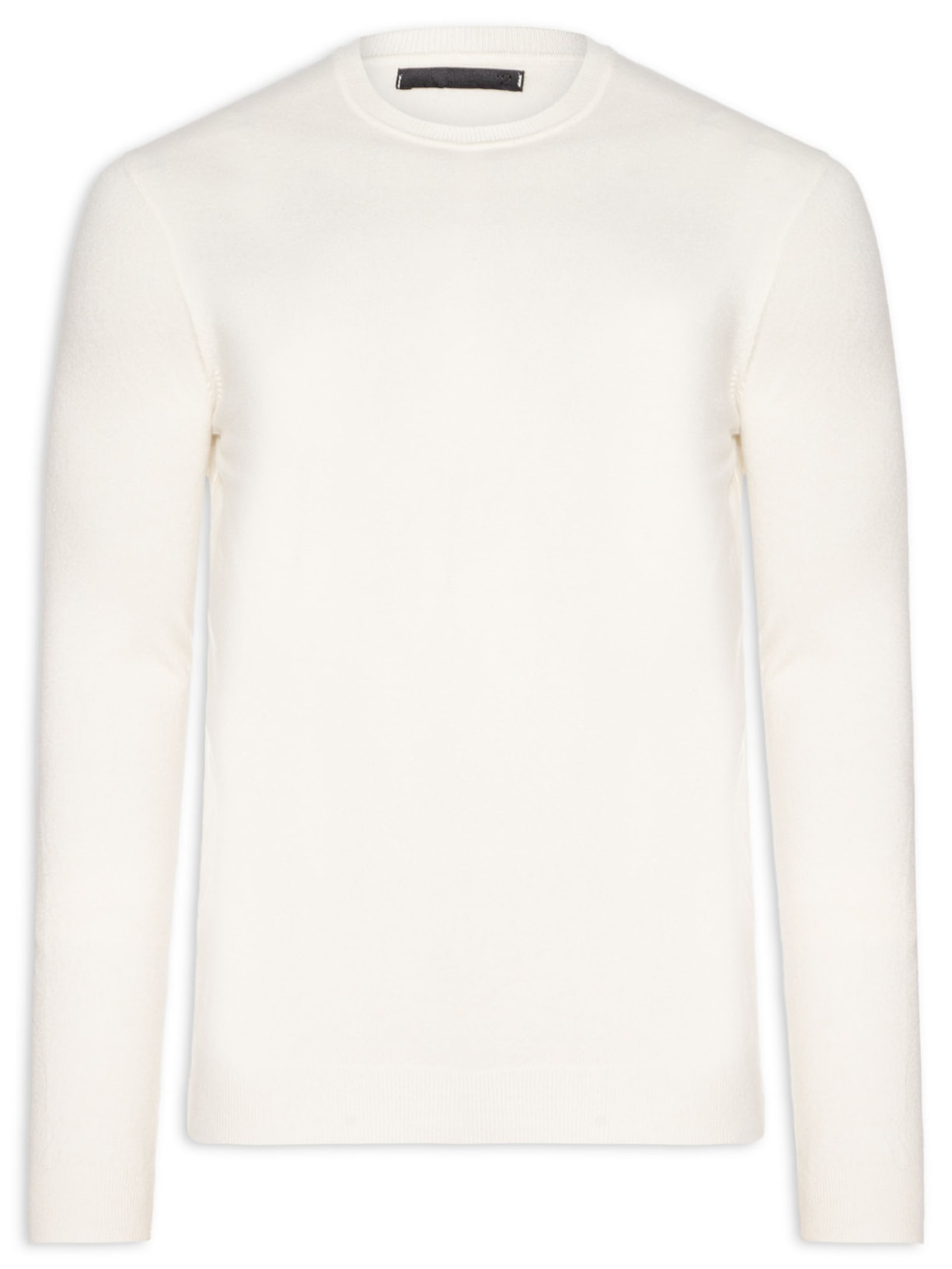 Suéter Masculino Gola Redonda Toque Macio - Off White