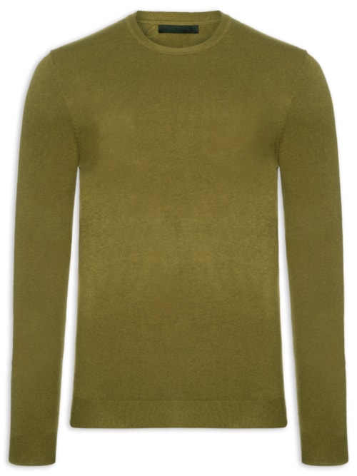 Suéter Masculino Gola Redonda Toque Macio - Verde