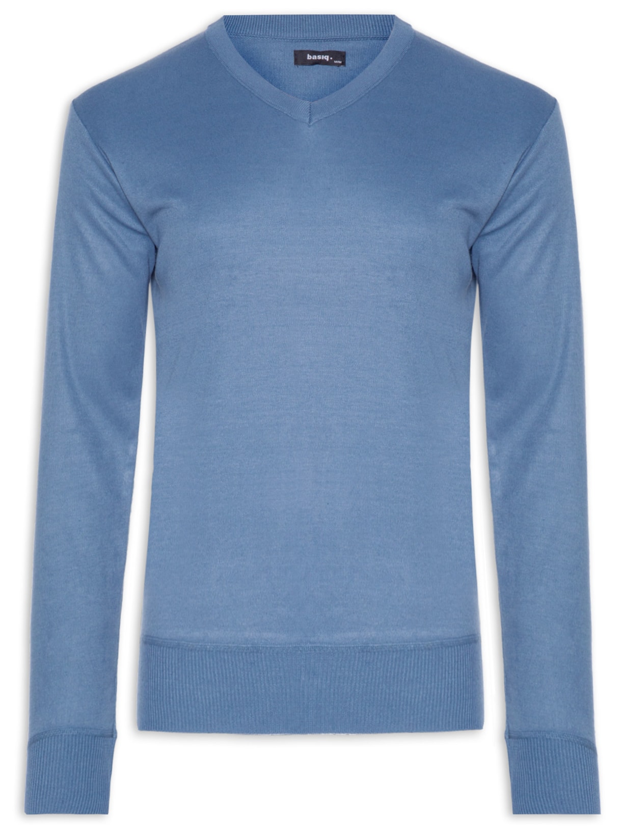 Suéter Masculino Gola V Básico - Azul