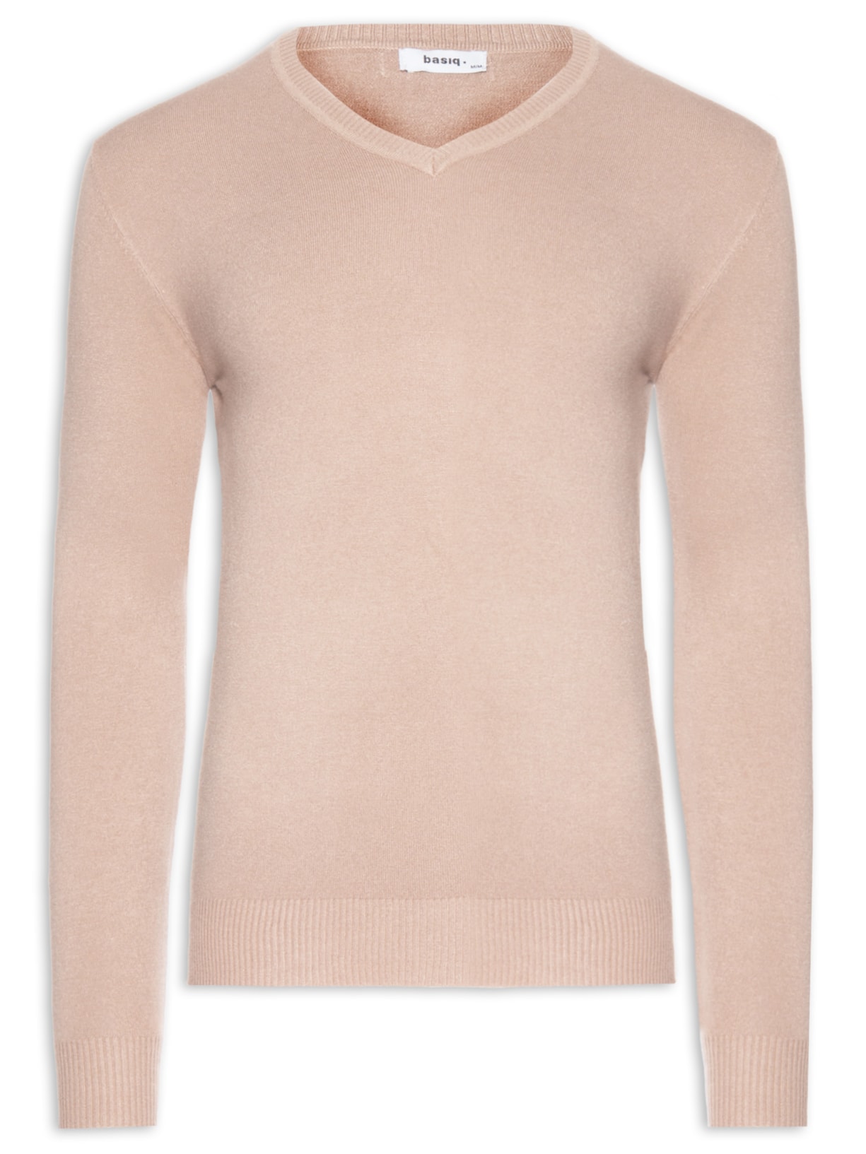 Suéter Masculino Gola V Basico Colors - Bege