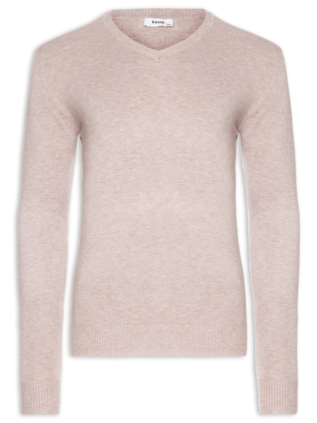 Suéter Masculino Gola V Basico Colors - Bege