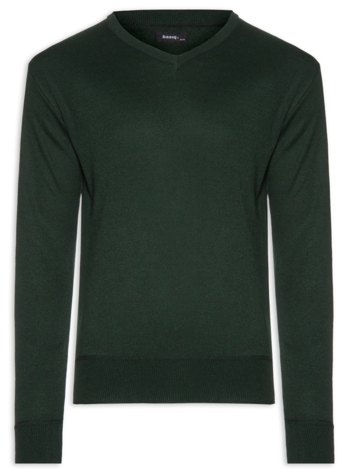 Suéter Masculino Gola V Básico - Verde