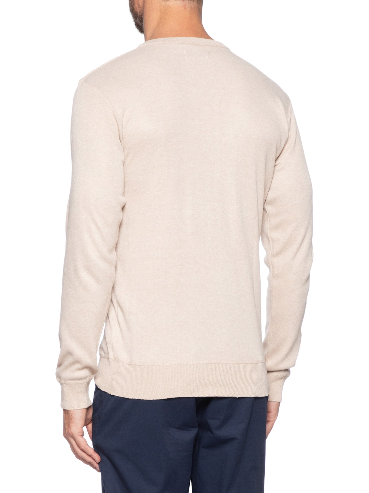 Suéter Masculino Gola V Bege '2 Essential