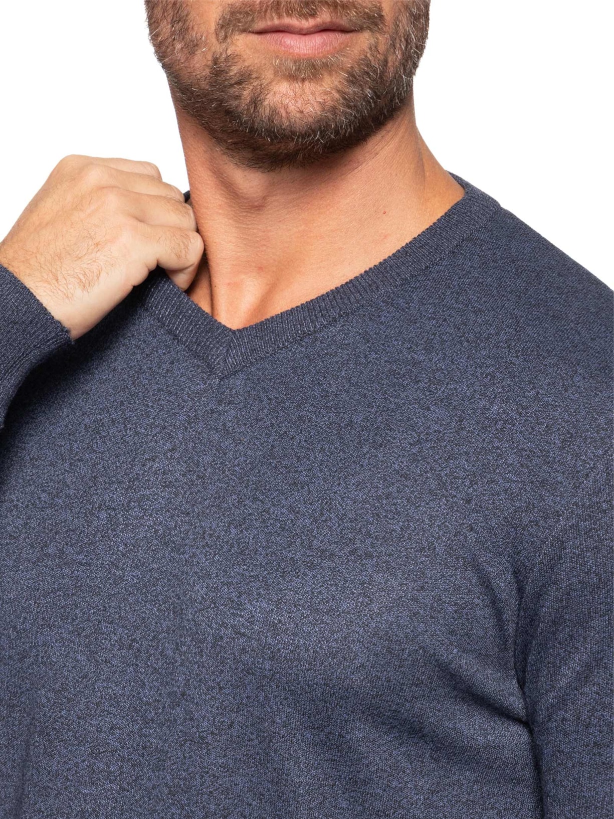 Suéter Masculino Gola V Casual Azul '2 Essential