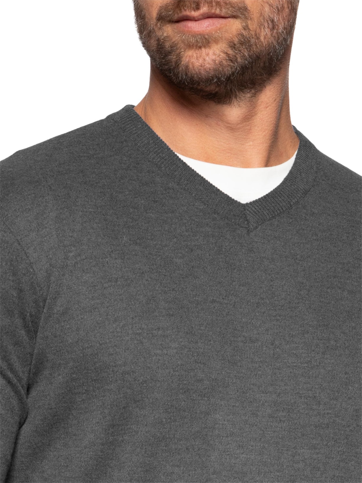 Suéter Masculino Gola V Casual Cinza '2 Essential