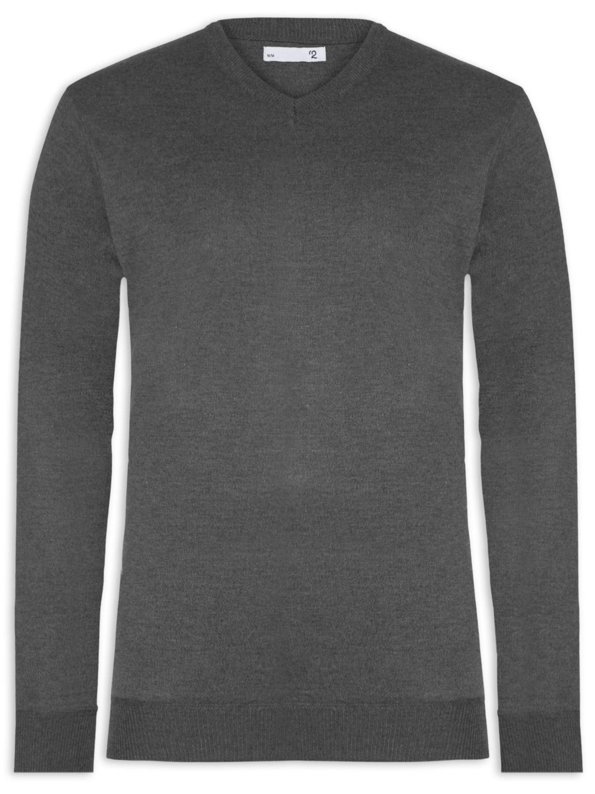 Suéter Masculino Gola V Casual - Cinza