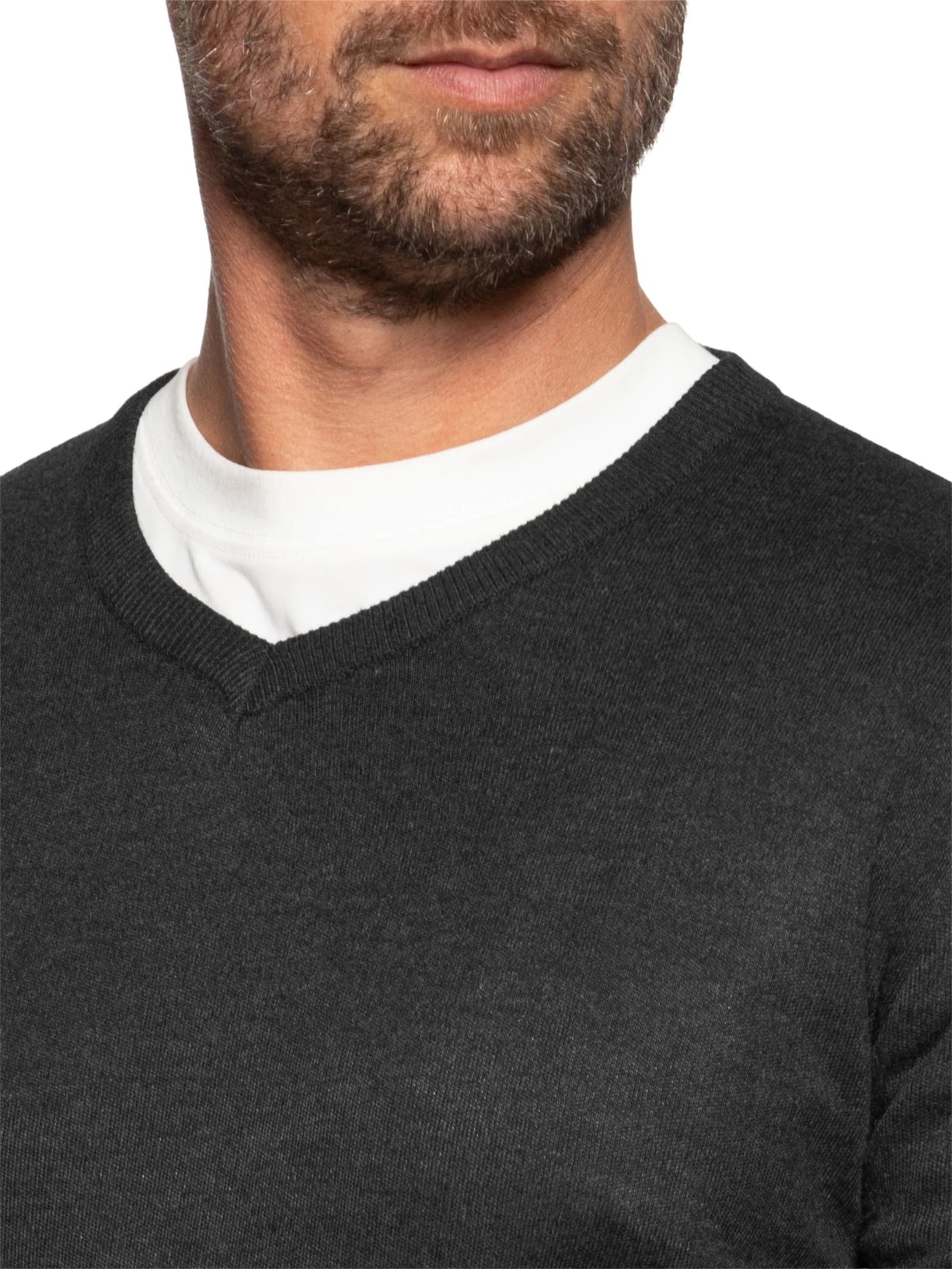 Suéter Masculino Gola V Casual Preto '2 Essential