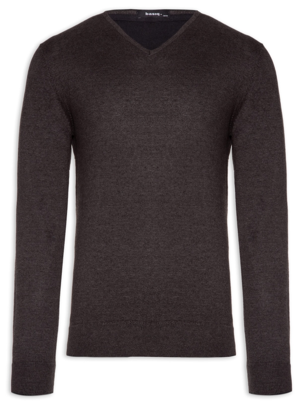 Suéter Masculino Gola V - Cinza