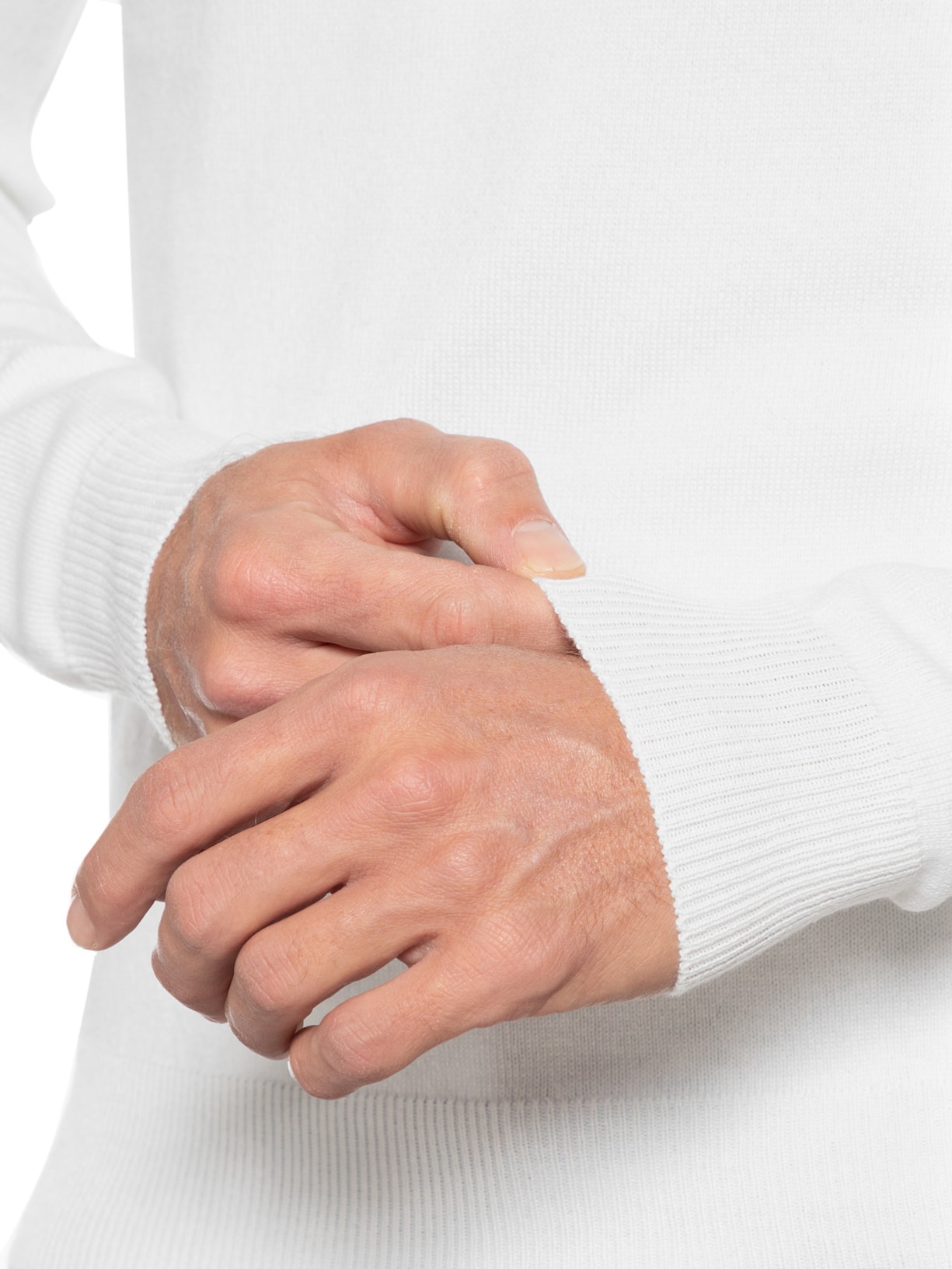 Suéter Masculino Gola V Color Básico Branco Basiq Men