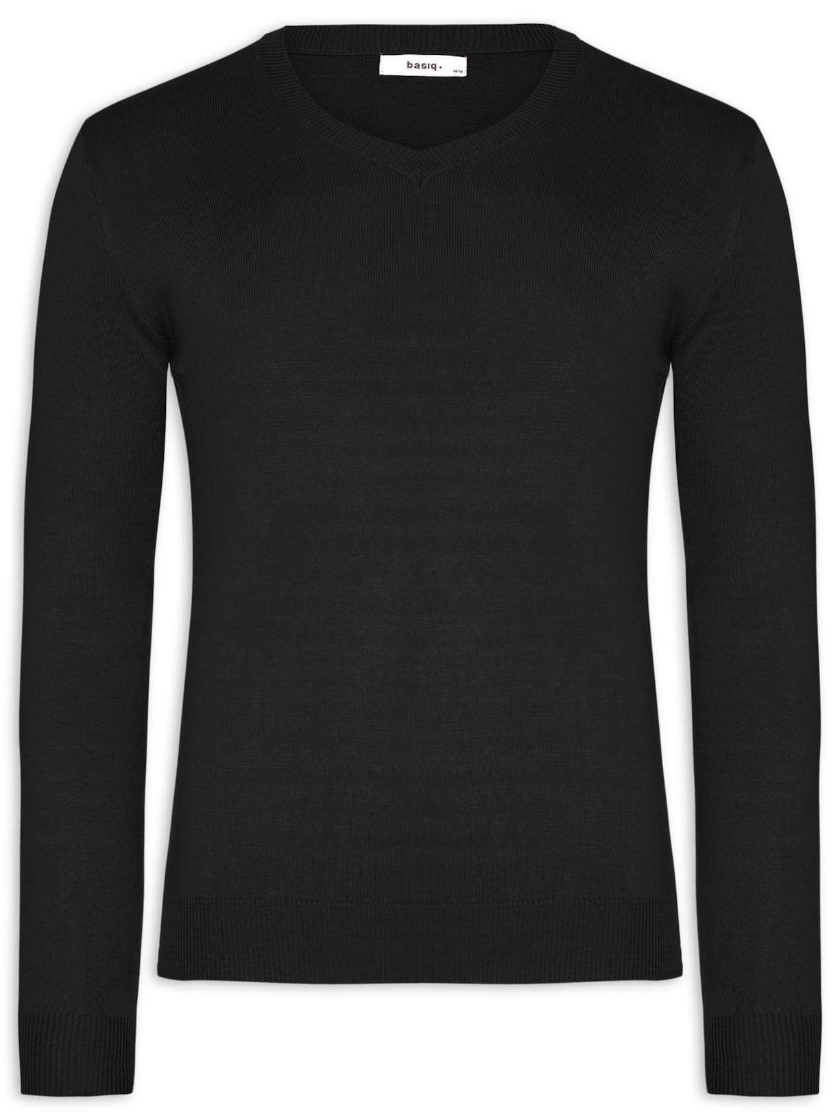 Suéter Masculino Gola V Color Básico Preto Basiq Men