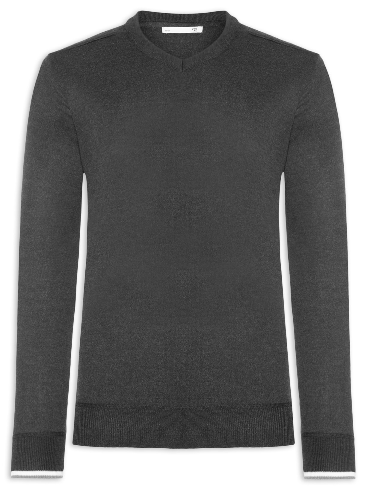 Suéter Masculino Gola V Detalhe Ombro Preto '2 Essential