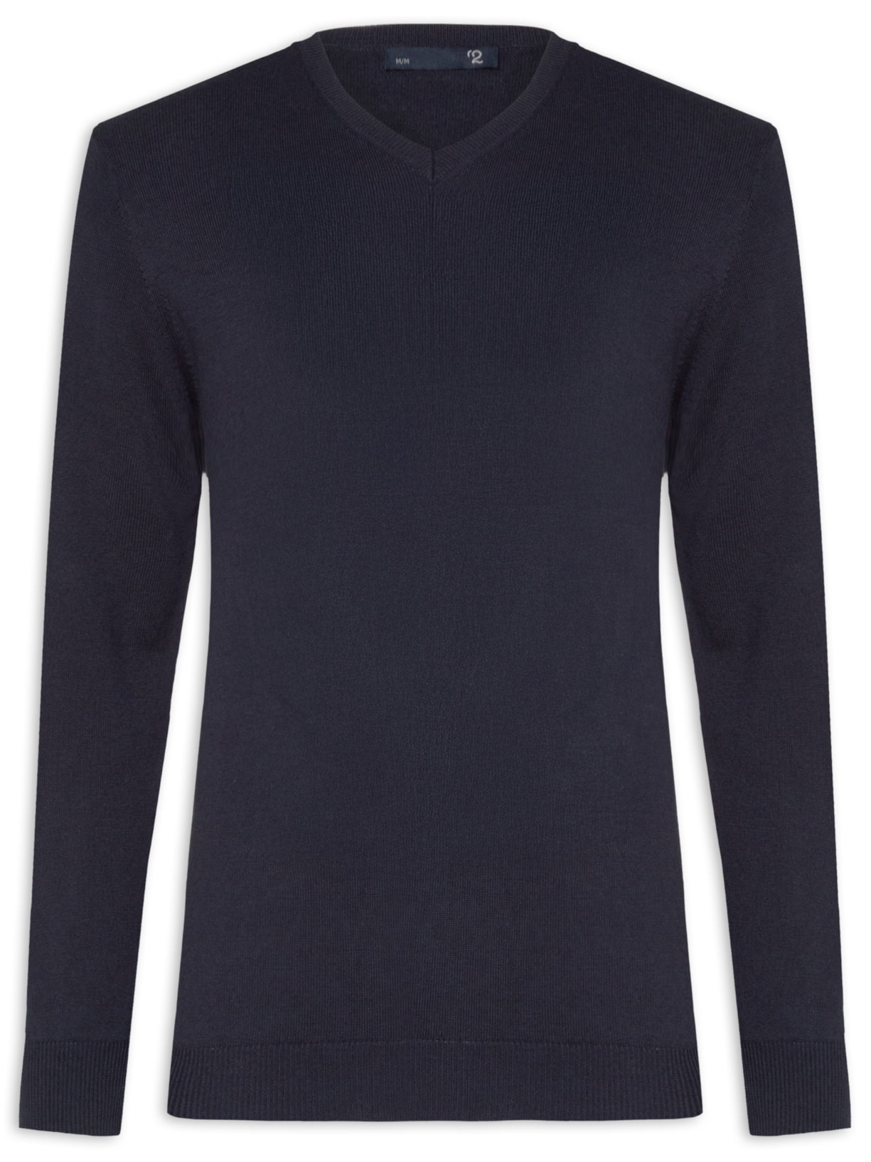 Suéter Masculino Gola V Manga Longa Algodão Pima com Cashmere Azul '2 Essential