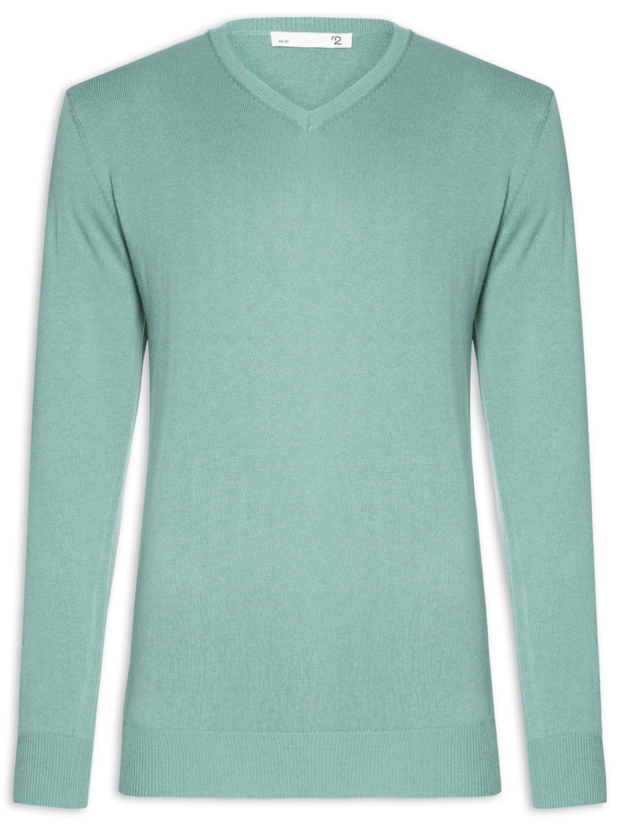 Suéter Masculino Gola V Manga Longa Algodão Pima com Cashmere - Verde