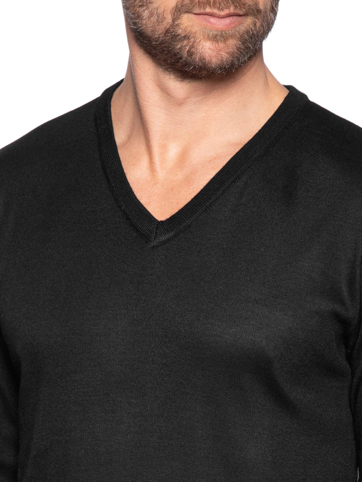 Suéter Masculino Gola V Preto '2 Essential