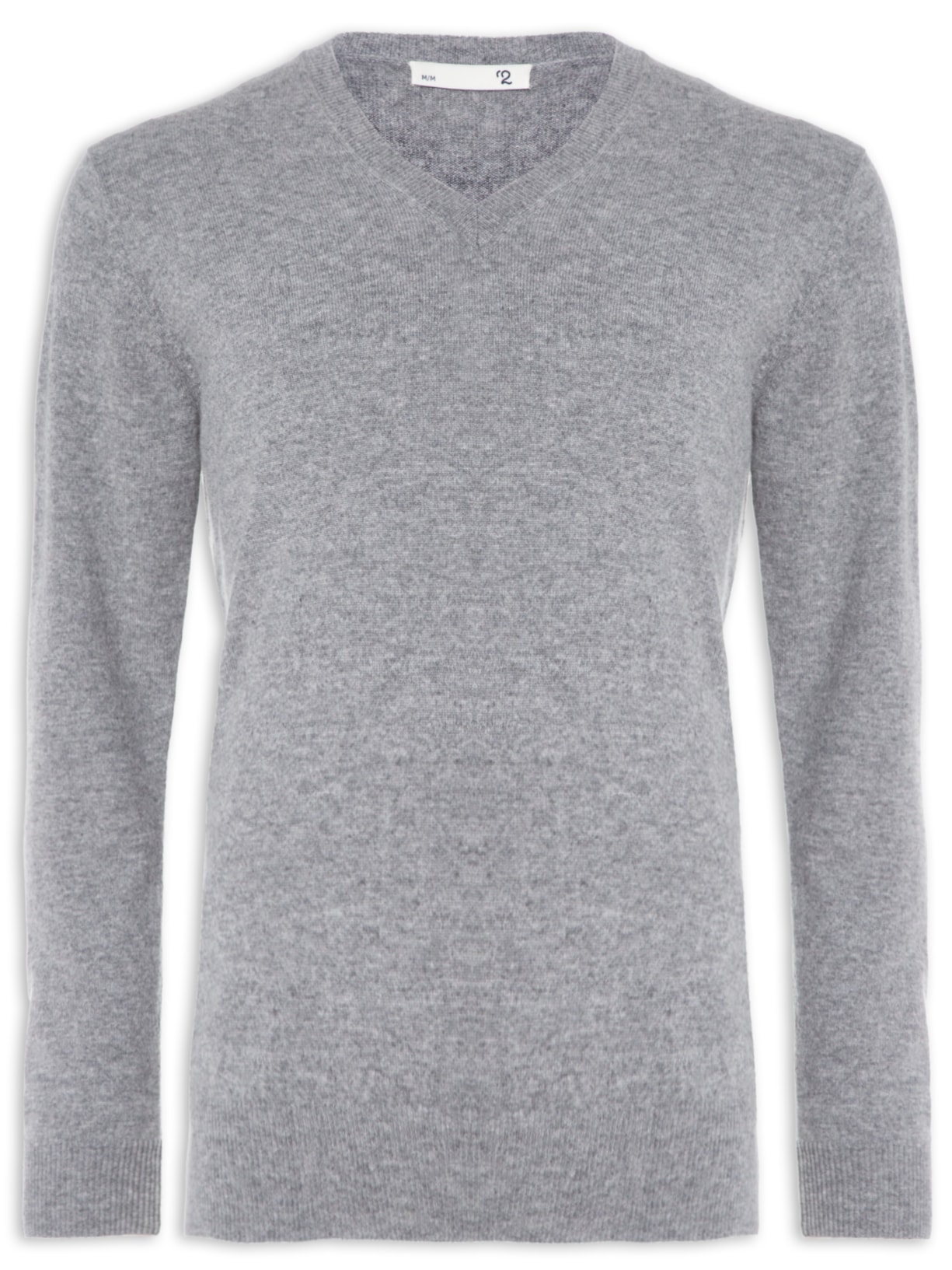 Suéter Masculino Gola V Puro Cashmere - Cinza