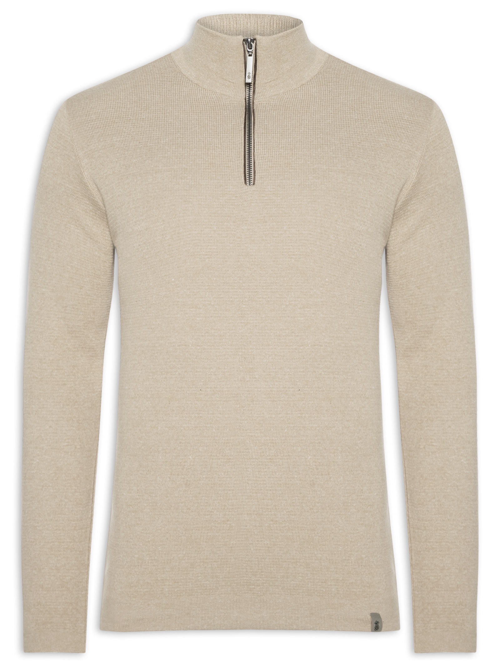 CHRONOIZM PAIZLEY HALFZIP 【XXL】 Pineapple - Suéter Masculino Half Zip Em Tricot - Bege