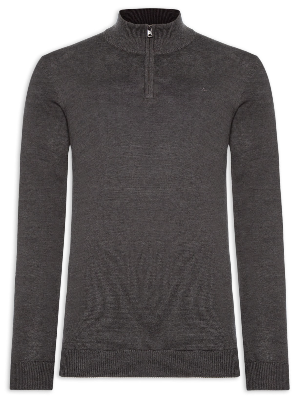 Suéter Masculino Half Zip Logo Surton Tricot - Cinza