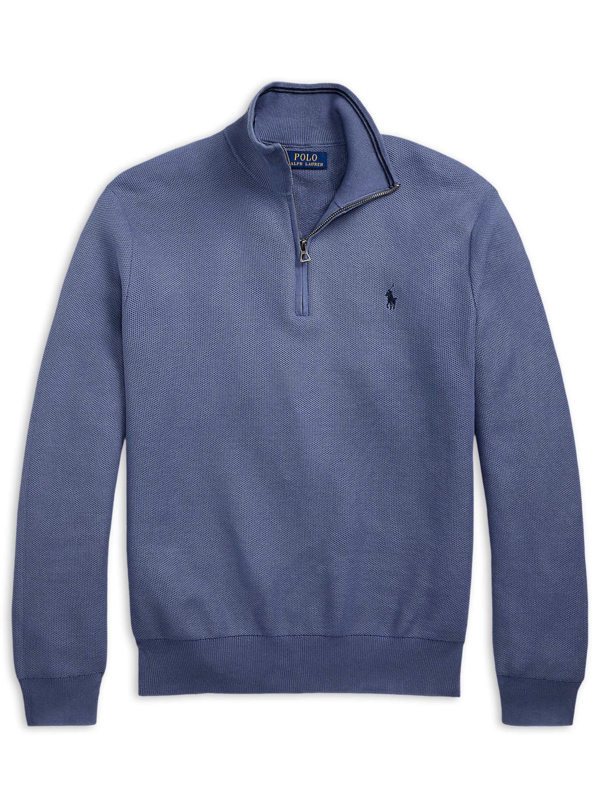 Suéter Masculino Half Ziper Classic Logo Azul Polo Ralph Lauren