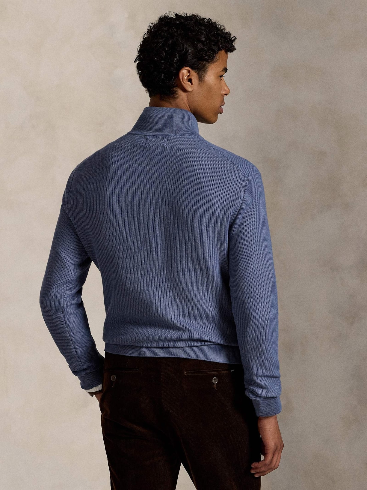 Suéter Masculino Half Ziper Classic Logo Azul Polo Ralph Lauren