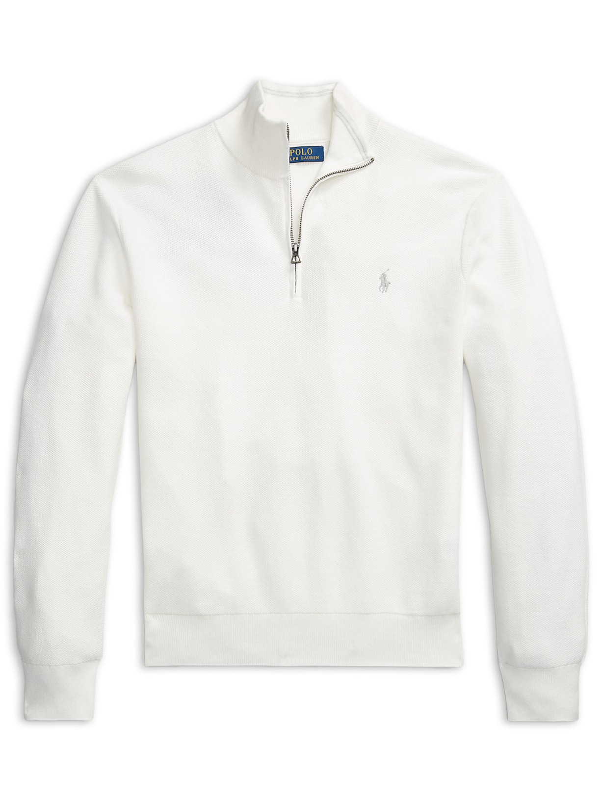 Suéter Masculino Half Ziper Classic Logo Branco Polo Ralph Lauren