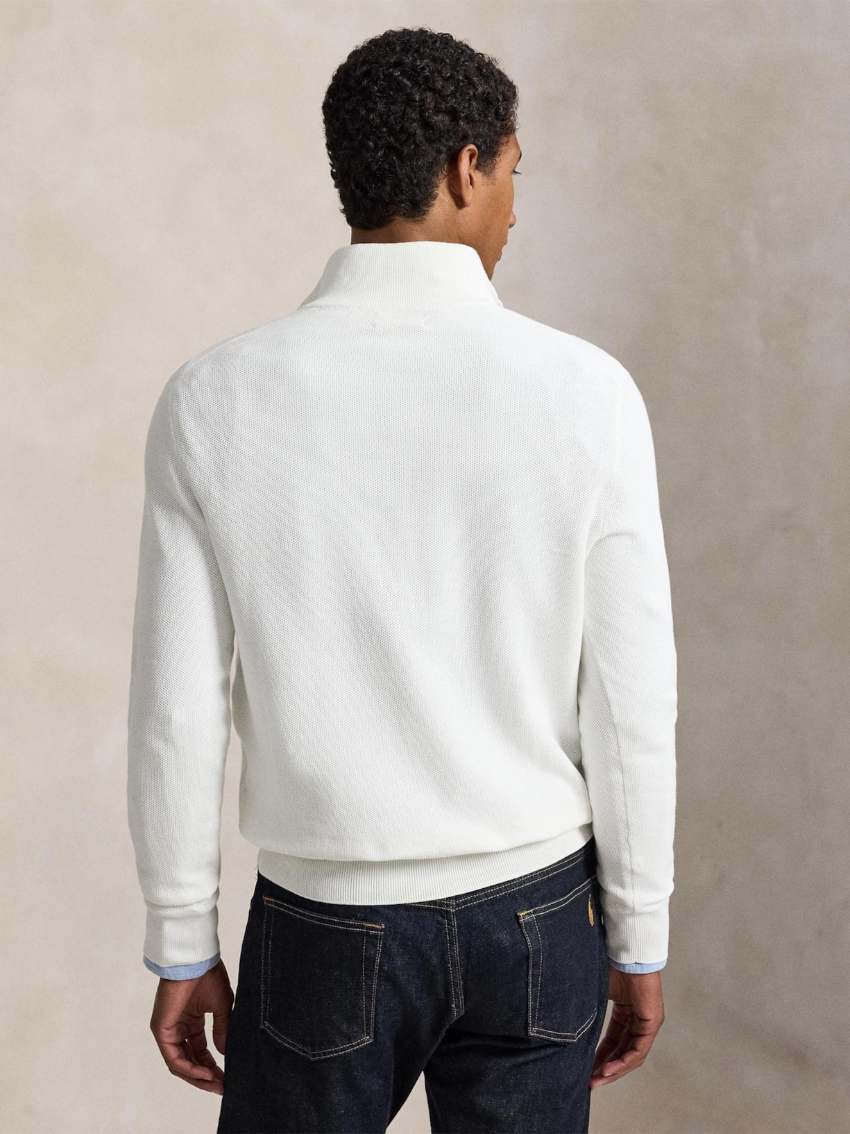 Suéter Masculino Half Ziper Classic Logo Branco Polo Ralph Lauren