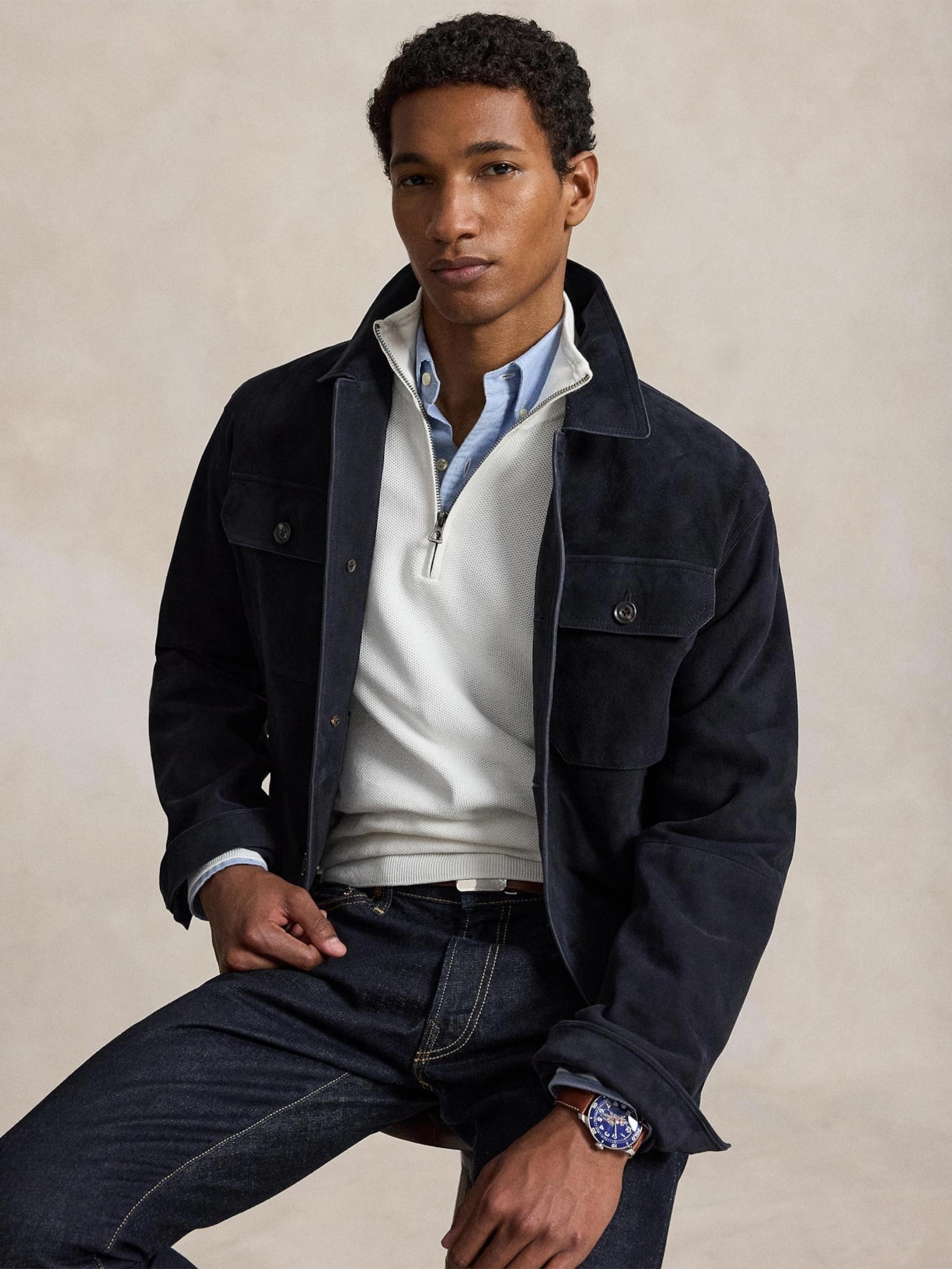 Suéter Masculino Half Ziper Classic Logo Branco Polo Ralph Lauren