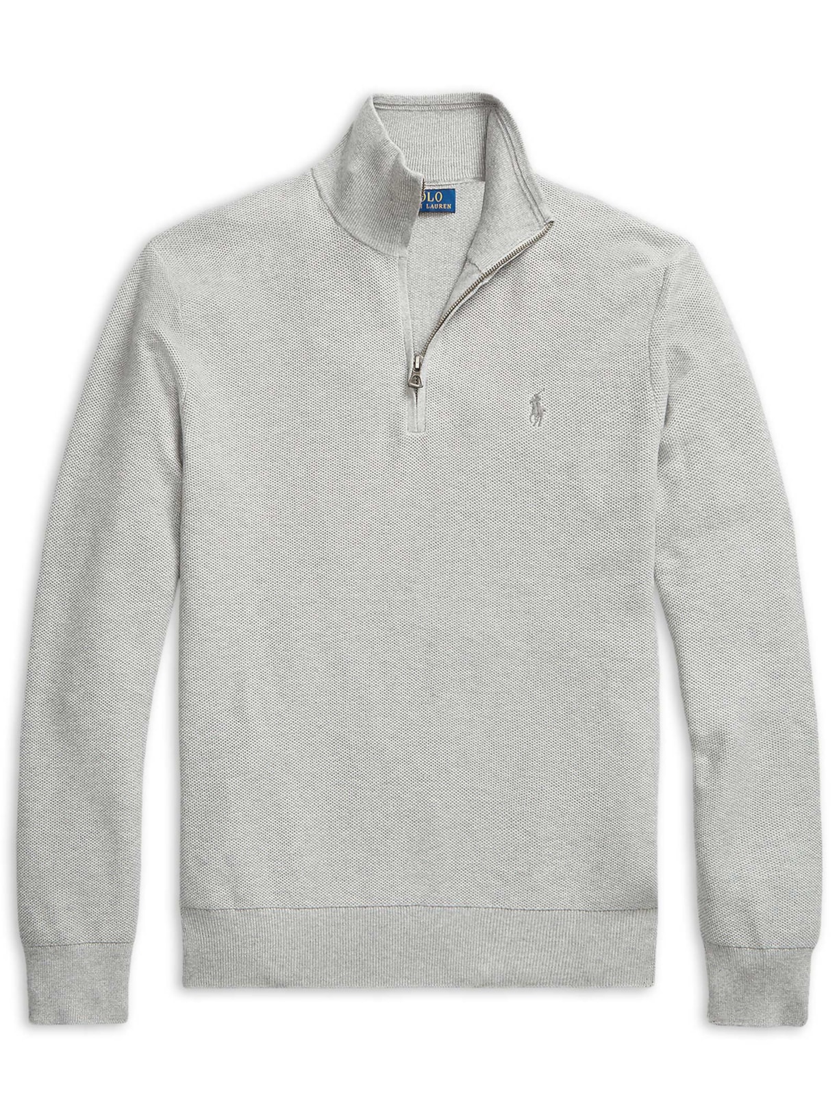 Suéter Masculino Half Ziper Classic Logo - Cinza