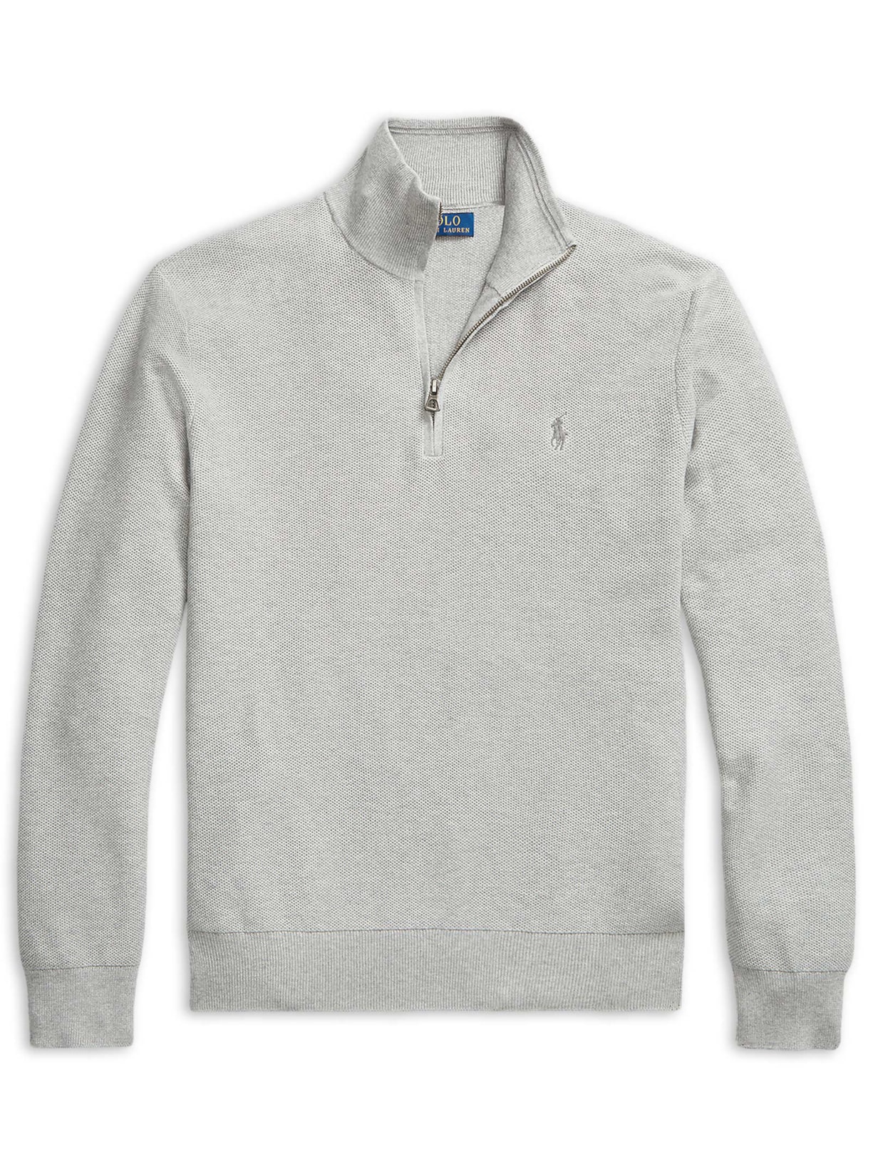 Suéter Masculino Half Ziper Classic Logo Cinza Polo Ralph Lauren