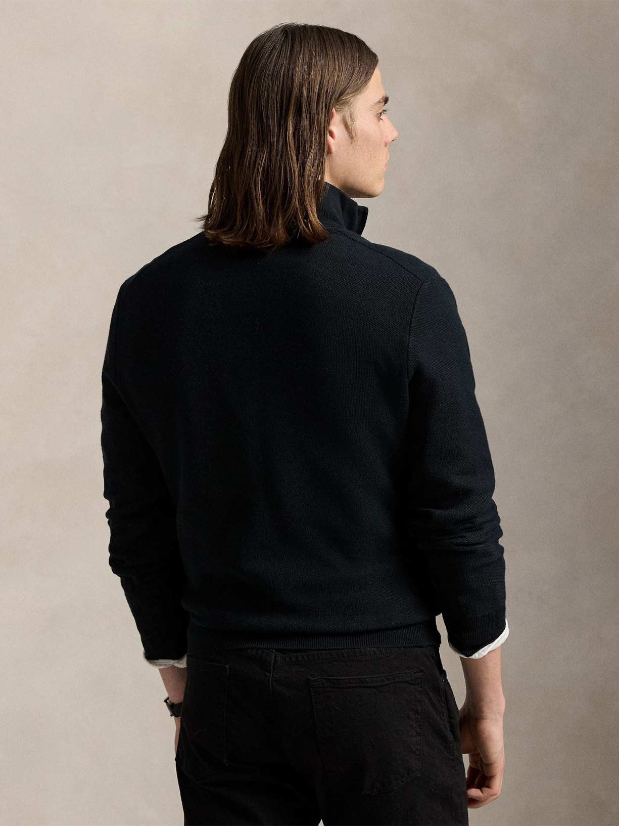 Suéter Masculino Half Ziper Classic Logo Preto Polo Ralph Lauren