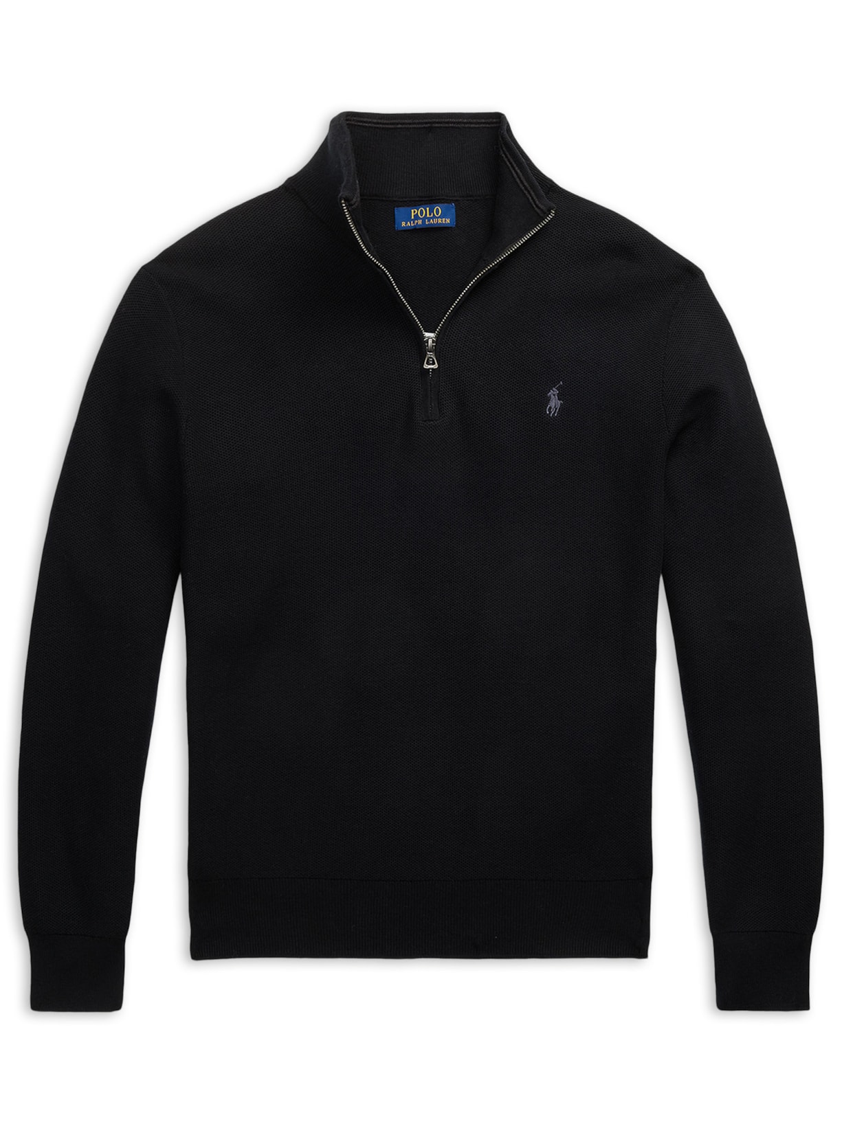 Suéter Masculino Half Ziper Classic Logo Preto Polo Ralph Lauren