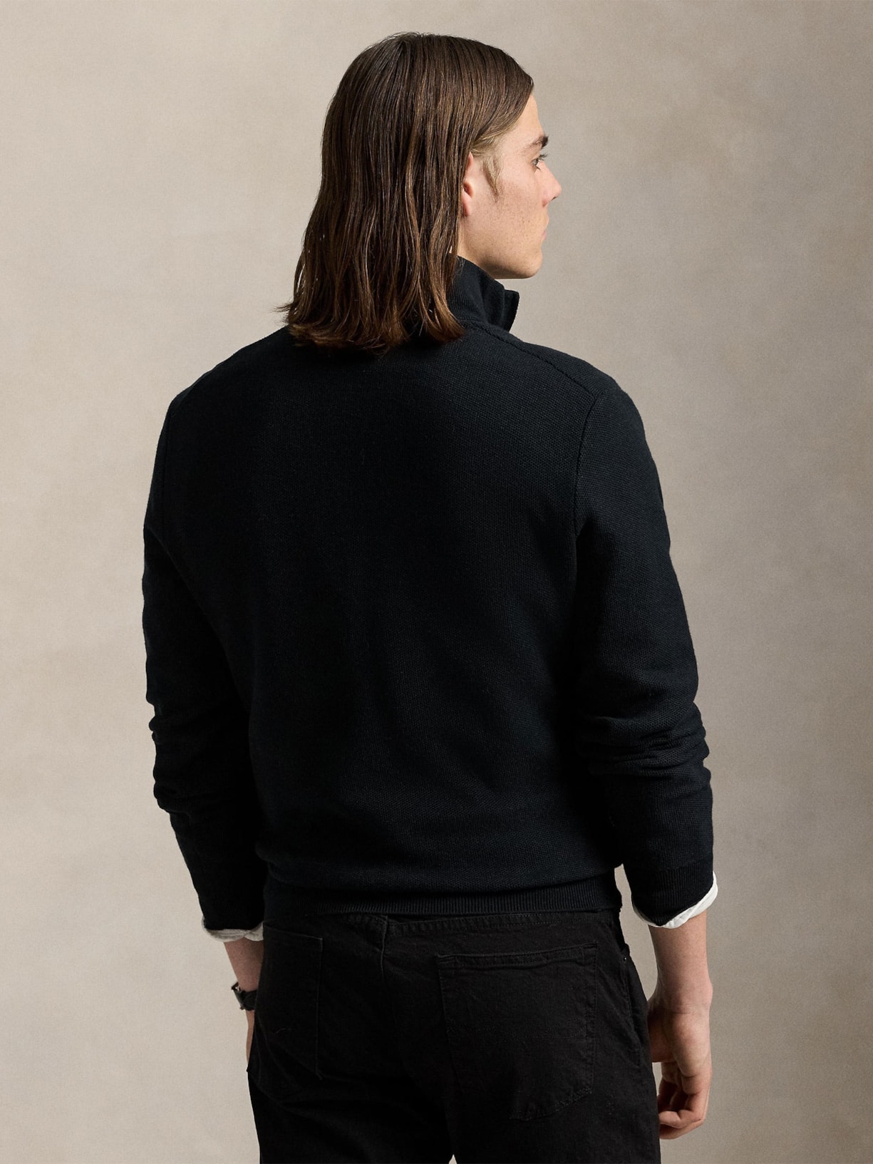 Suéter Masculino Half Ziper Classic Logo Preto Polo Ralph Lauren
