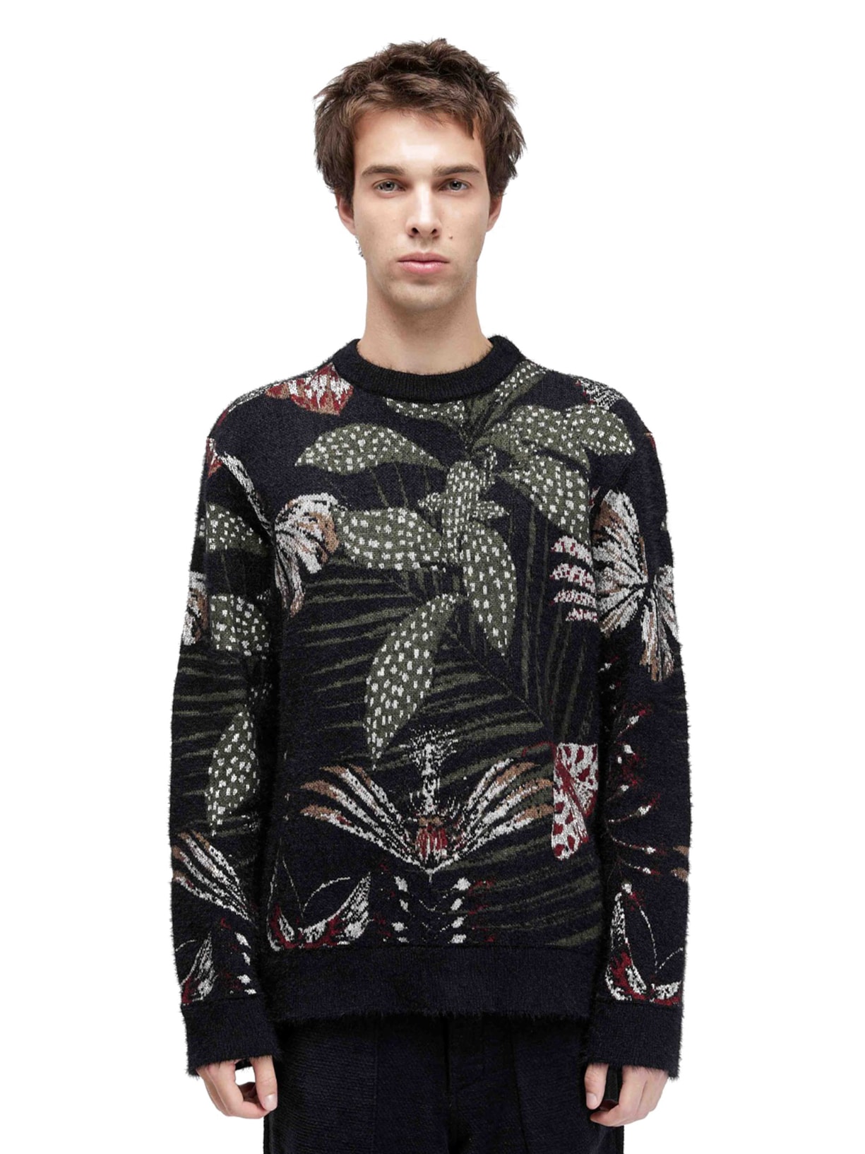 Suéter Masculino Jacquard Botanique Preto Osklen