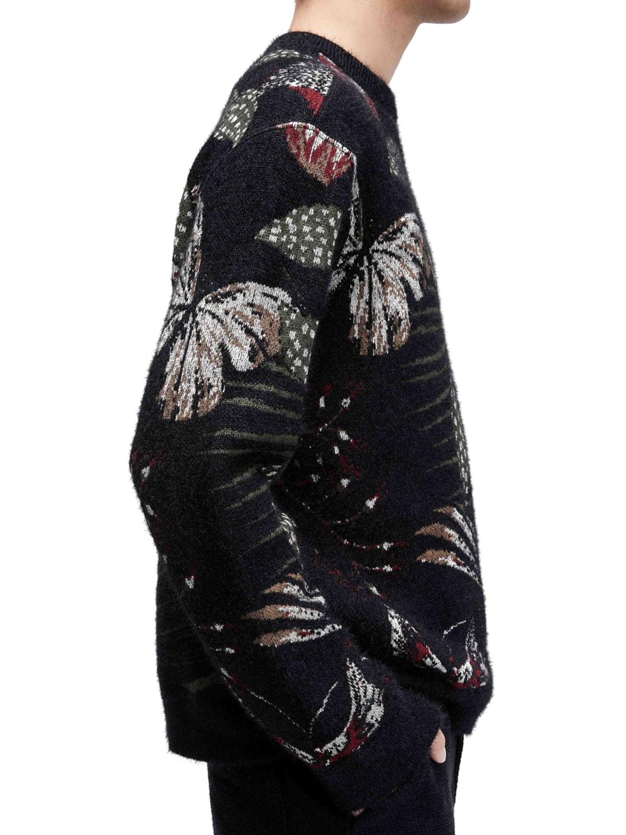 Suéter Masculino Jacquard Botanique Preto Osklen