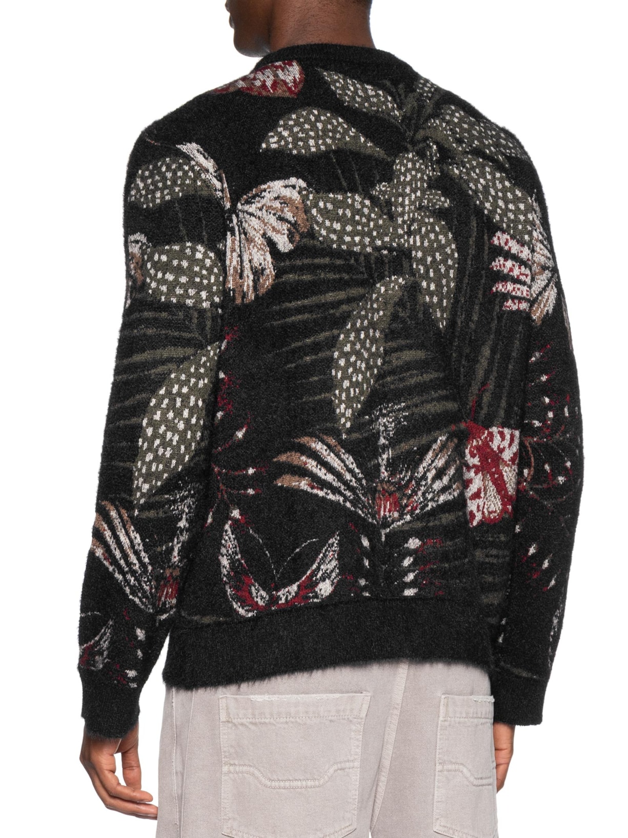 Suéter Masculino Jacquard Botanique Preto Osklen