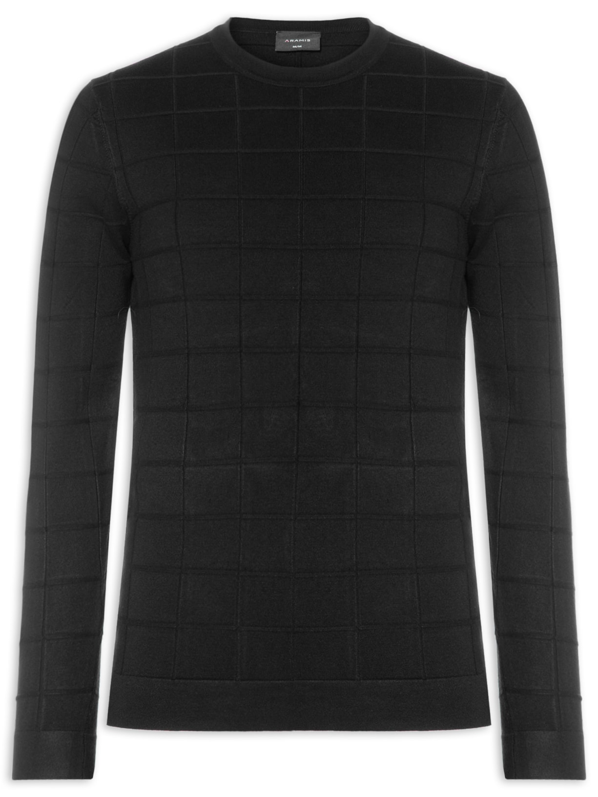 Suéter Masculino Jacquard New Square Tricot – Preto