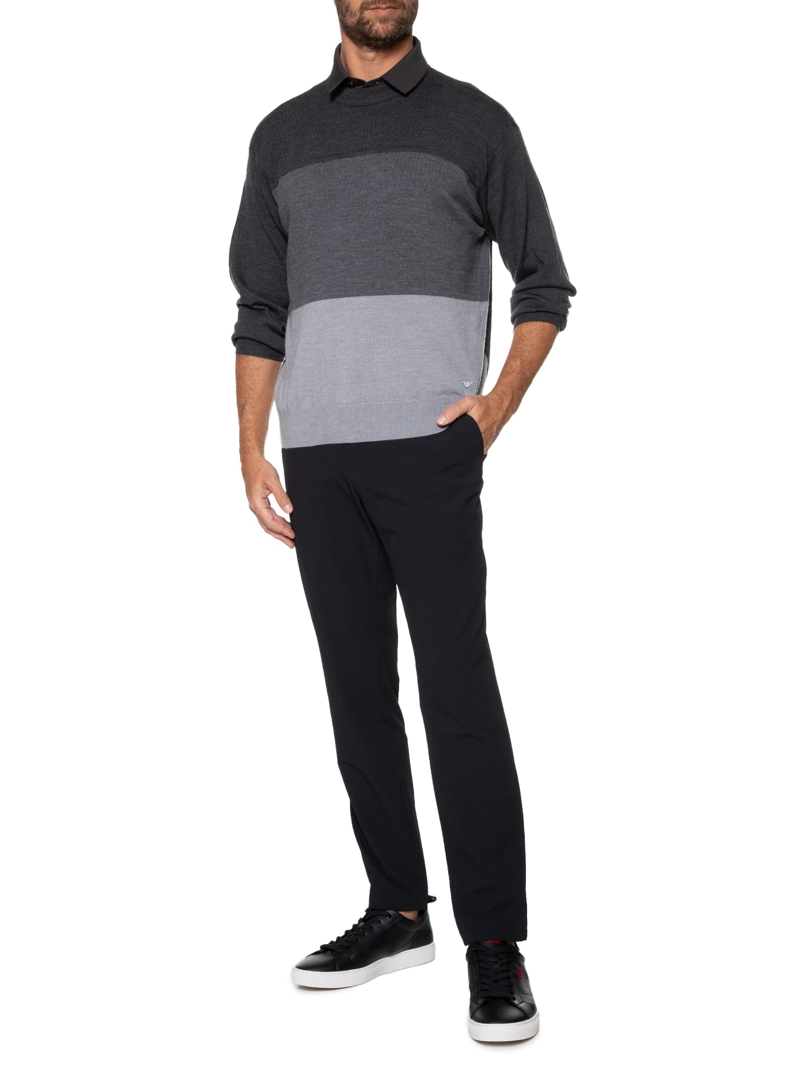 Emporio Armani - Suéter Masculino Knitwear - Cinza