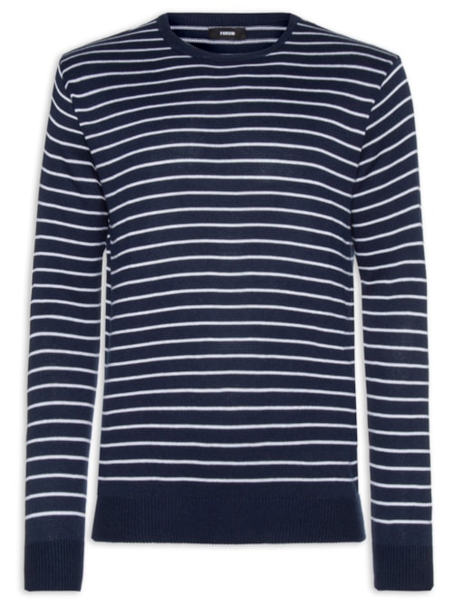 Suéter Masculino Listrado - Azul
